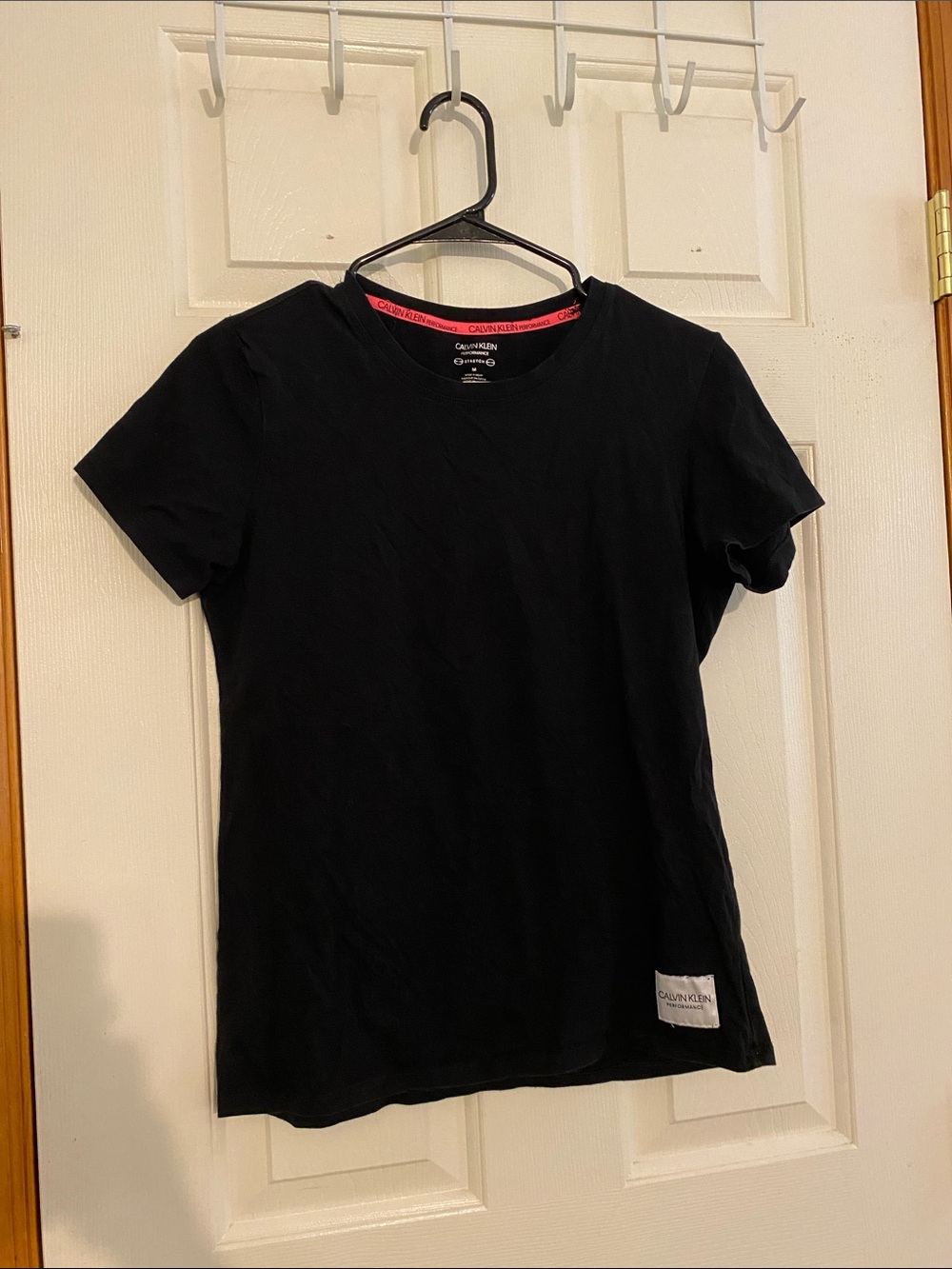 Calvin Klein Black Short-Sleeve Crew Tee with Logo Patch